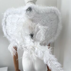 Angel Wings Costume Accessory with Fairy Feathers Halloween Cosplay Christmas